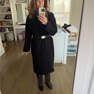 ba&sh Black Textured Coat